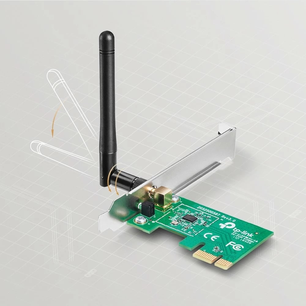 Adapter Wi-Fi TP-Link TL-WN781ND, PCI Express, 150Mbps, e gjelbër