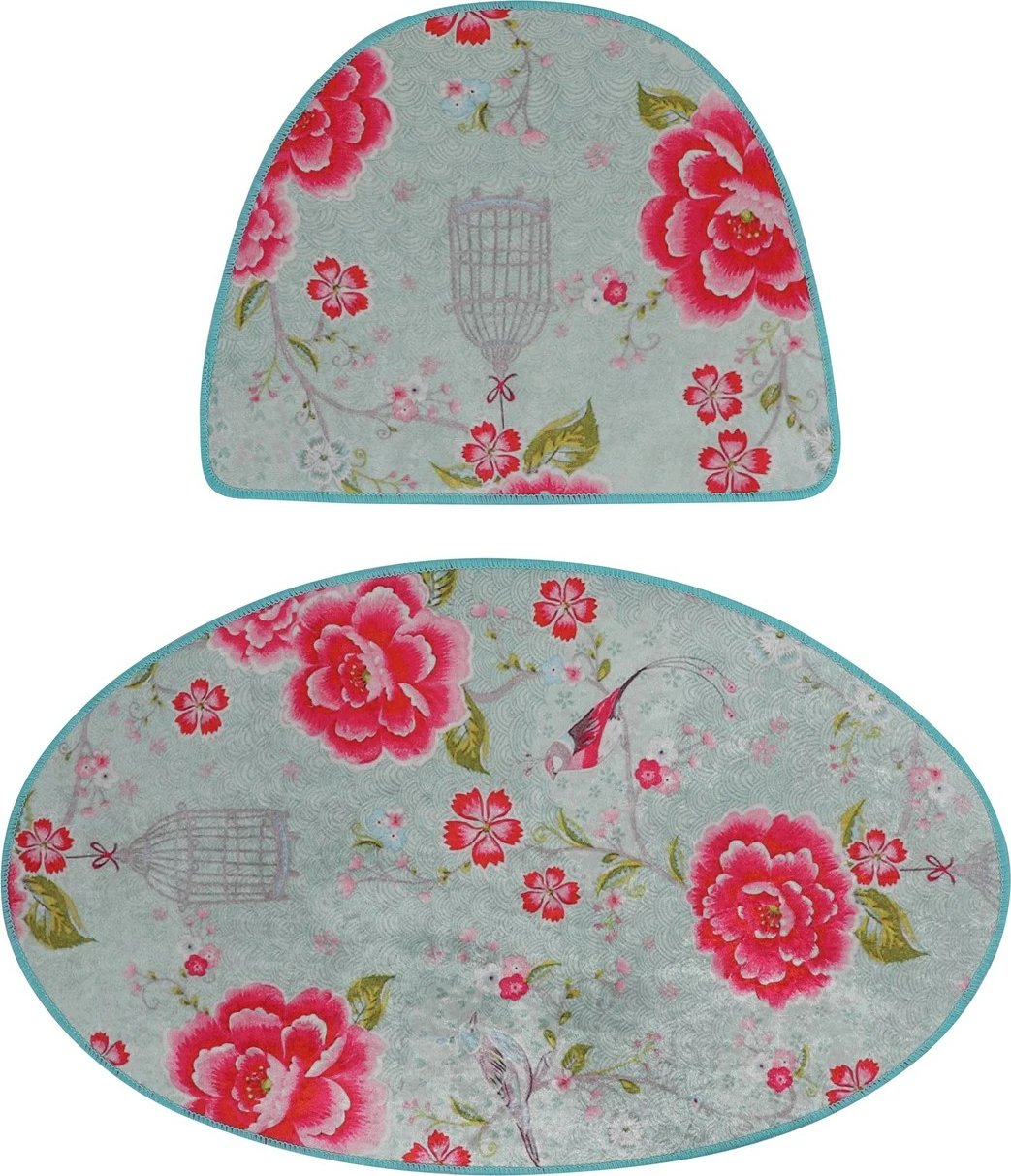 Set tapetash banjoje, dy copë, Mijölnir Lara, shumëngjyrëshe, ovale