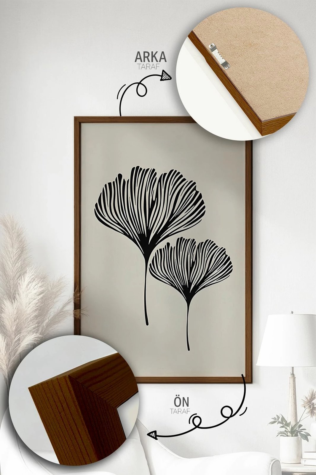 Pikturë dekorative me kornizë (3 copë), Wallity, Artvmodel31-Kahve