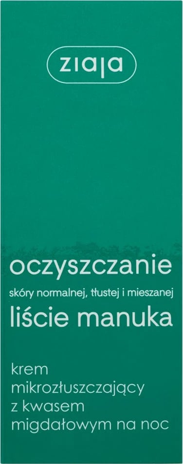 Krem nate për fytyrë Ziaja Manuka Leaves me acid mandelik, 50ml