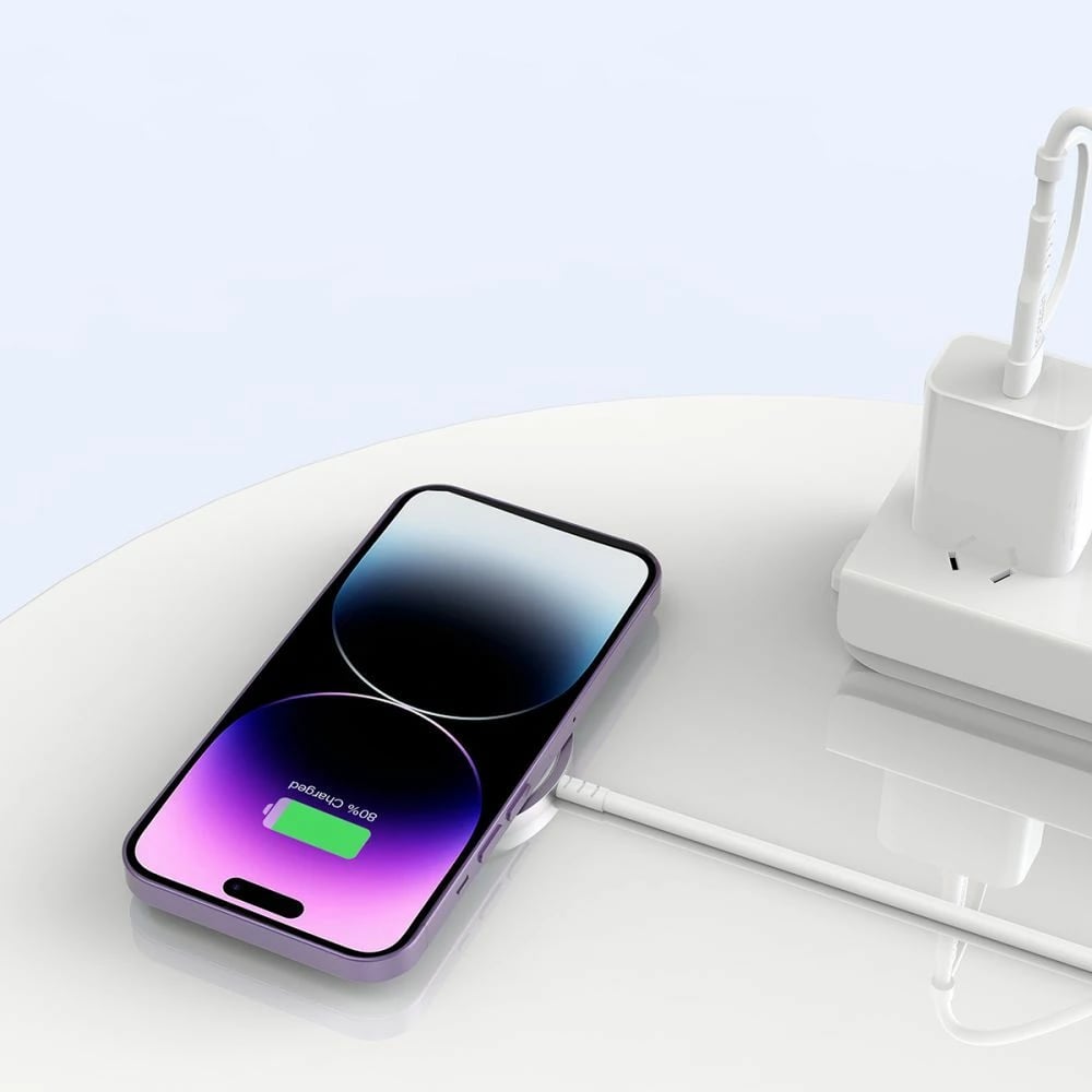 Karikues wireless magnetik Tech-Protect QI15W-A44 me MagSafe, Bardhë