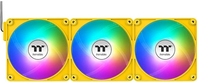 Ventilator kasë Thermaltake CT140 EX Reverse ARGB Sync 140mm, 3 copë, verdhë