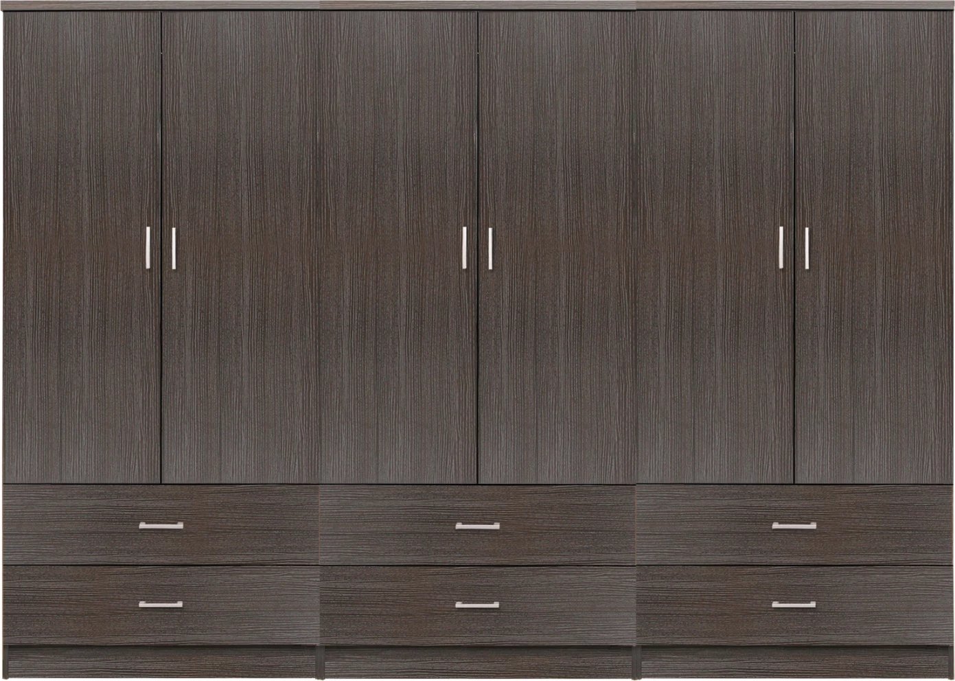 Dollap REINA 6-fletësh me 6 sirtarë FB921060.01 melaminë ngjyrë Zebrano 240x42x181Hcm