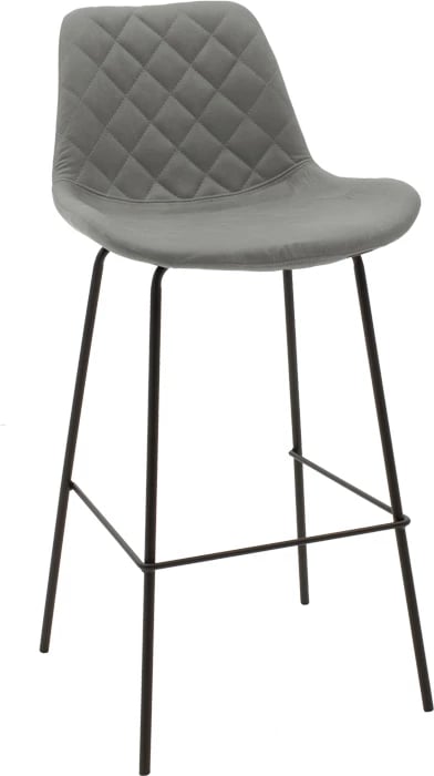 Karrige për bar Faith, ngjyrë anthracite antike, metal i zi, 50x54x104cm, set prej 2 copë