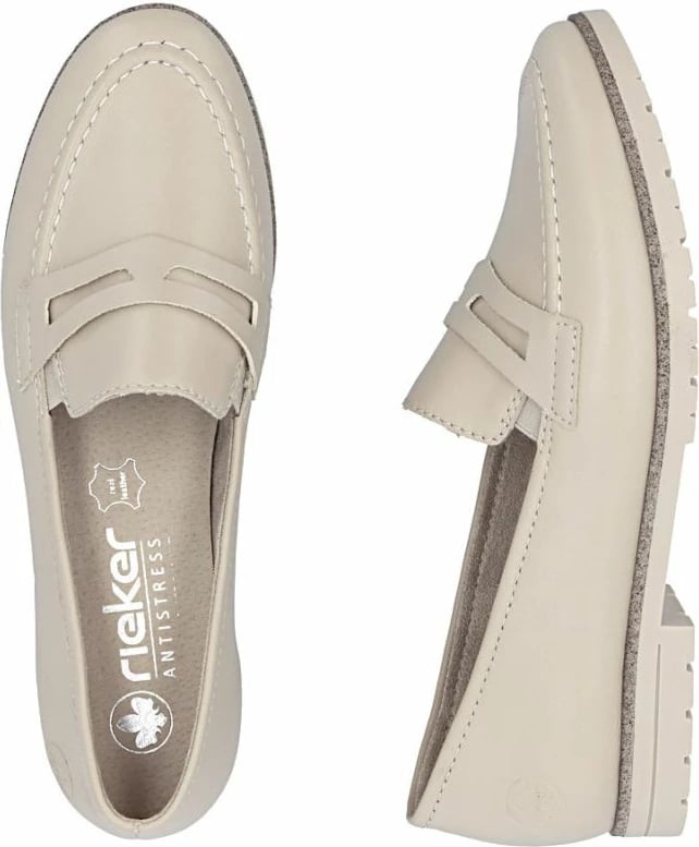 Këpucë lëkure për femra Rieker, bezhë