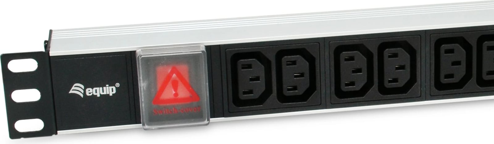 PDU Equip 12 dalje C13, 1U, alumini, on/off, zi/argjendtë