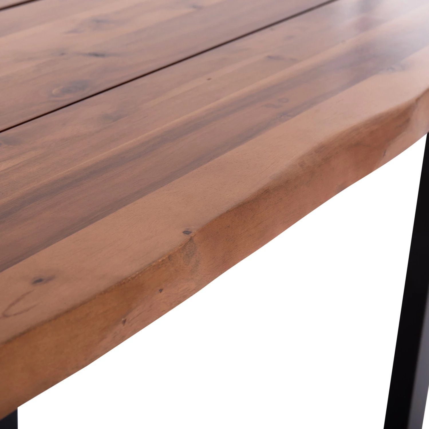 Tavolinë ngrënieje për jashtë, dru akacie, këmbë metalike, FRIGGO FH6297.01, 160x80x77cm