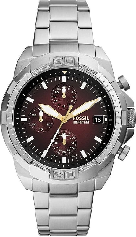 Orë dore për meshkuj Fossil Bronson, argjendi