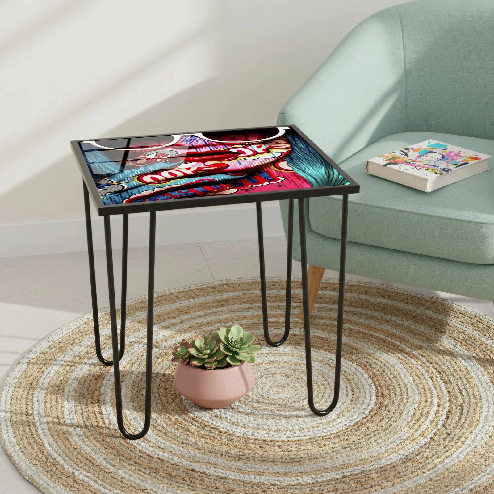 Tavolinë kafeje Skye Decor, Shb-032-B, shumëngjyrëshe