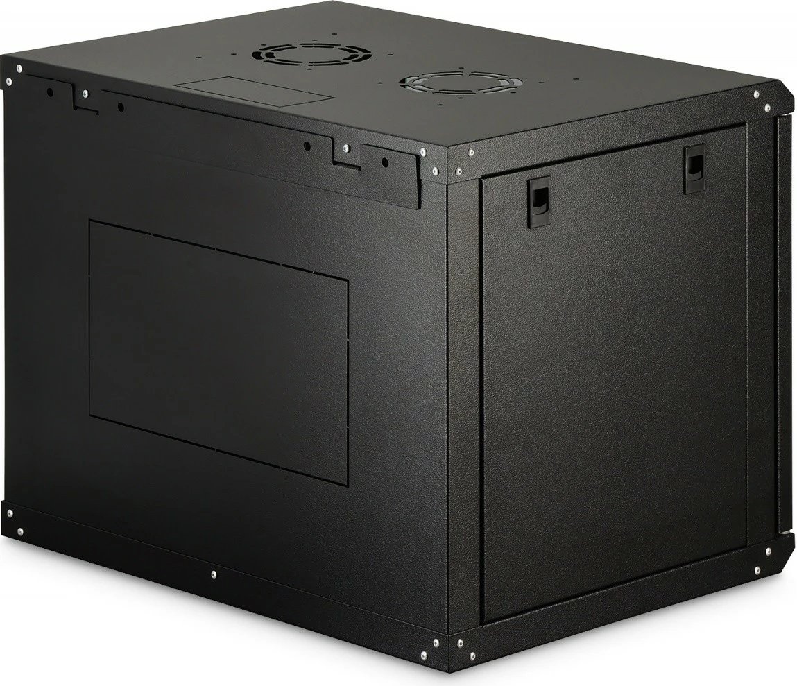 Kabinet rrjeti i montueshëm në mur, Digitus DN-37105, 19" 9U, 474x600x450 mm, derë xhami, ngarkesë 60 kg, i pa-montuar, zi