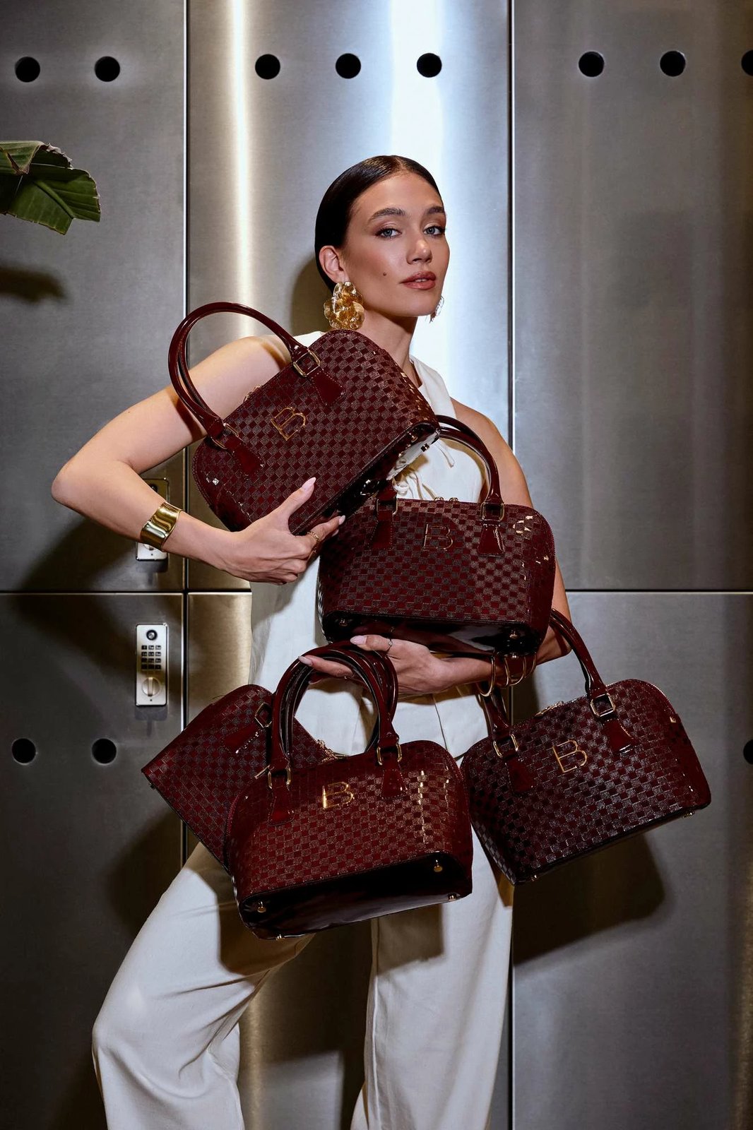 Çantë shpatullash Lucky Bees, Brigitte, ngjyrë e kuqe e errët