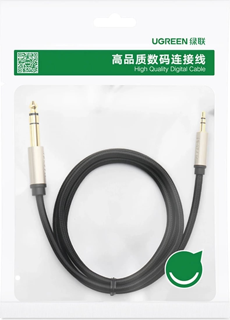 Kabllo audio Ugreen AV127 10630, TRS, mini jack 3.5mm / jack 6.35mm, 5m, Gri