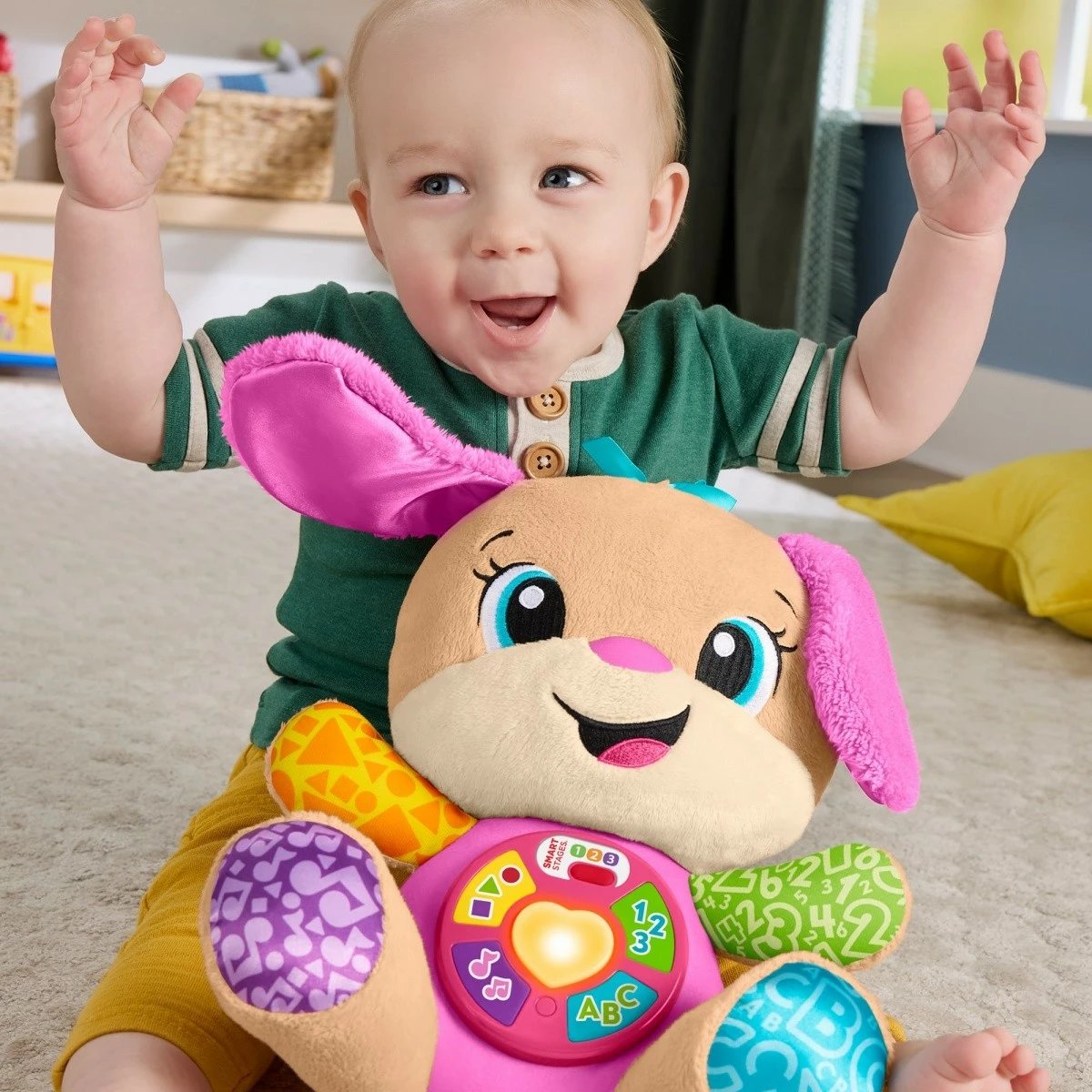 Lodër edukative interaktive Fisher Price Laugh & Learn Sister Puppy, shumëngjyrëshe