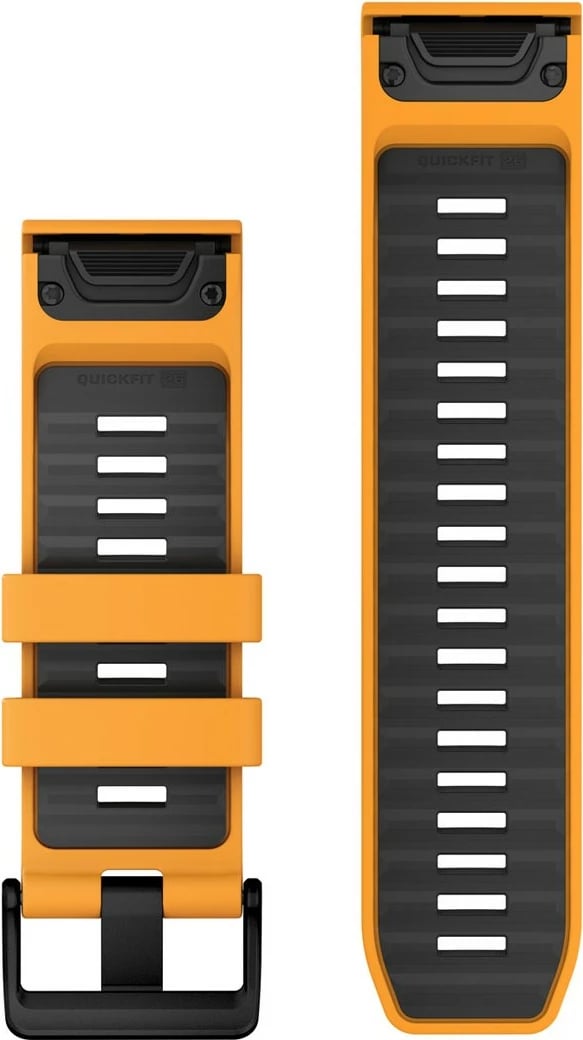 Rrip silikoni Garmin QuickFit 26mm për Smartwatch, ngjyrë grafit/portokalli