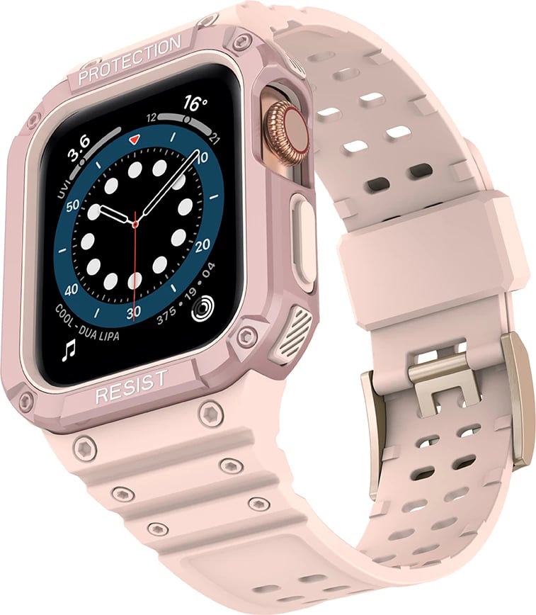 Rrip me kasë mbrojtëse për Apple Watch Hurtel Protect Strap Band, 41/40/38mm, Rozë