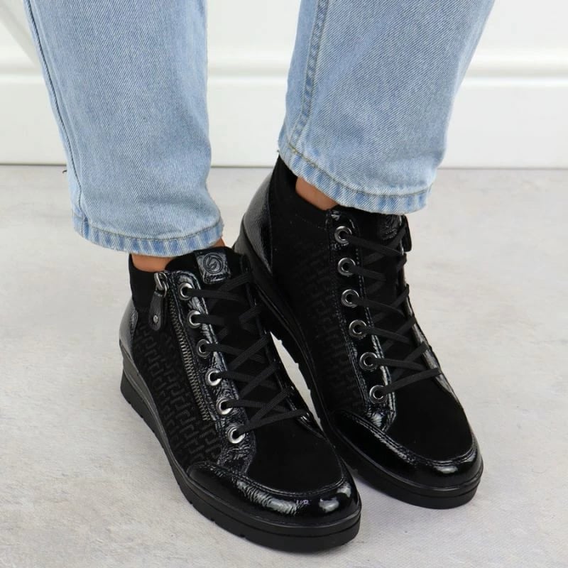 Çizme të shkurtra Rieker Remonte R0773-05, të zeza