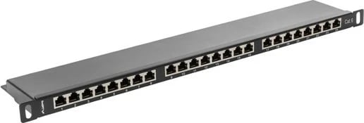 Patch panel Lanberg PPS6-0024-B, 24 porta, Cat 6, 0.5U, i zi