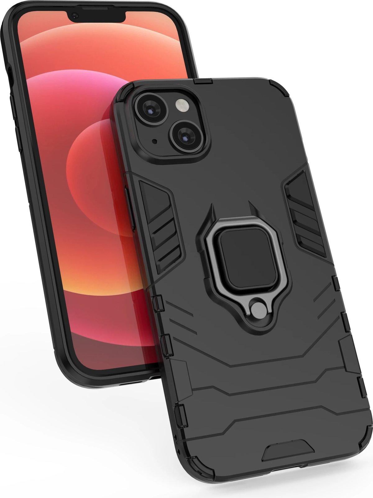 Mbështjellës Hurtel Ring Armor për iPhone 14 Pro Max, me unazë mbajtëse, e zezë