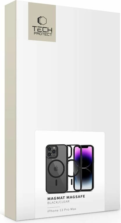 Mbështjellës Tech-Protect MagMat për iPhone 13 Pro Max, MagSafe, Transparent/Black