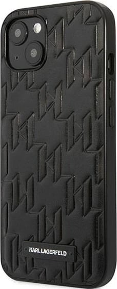 Mbështjellës Karl Lagerfeld Monogram Plaque për iPhone 13 mini, hardcase, e zezë