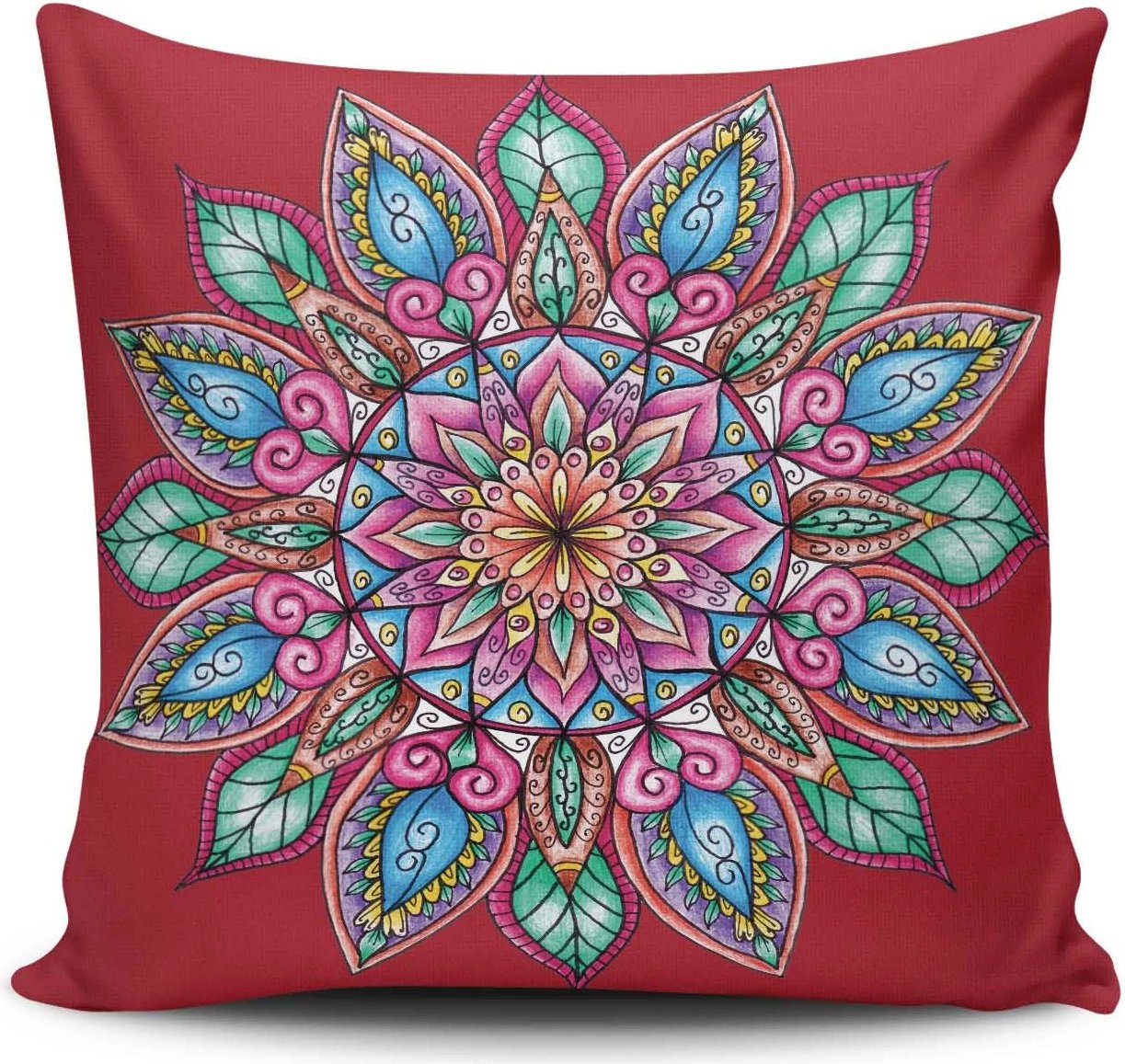 Jastëk dekorativ Aberto Design, MANDALA-12, shumëngjyrësh, 43x43cm