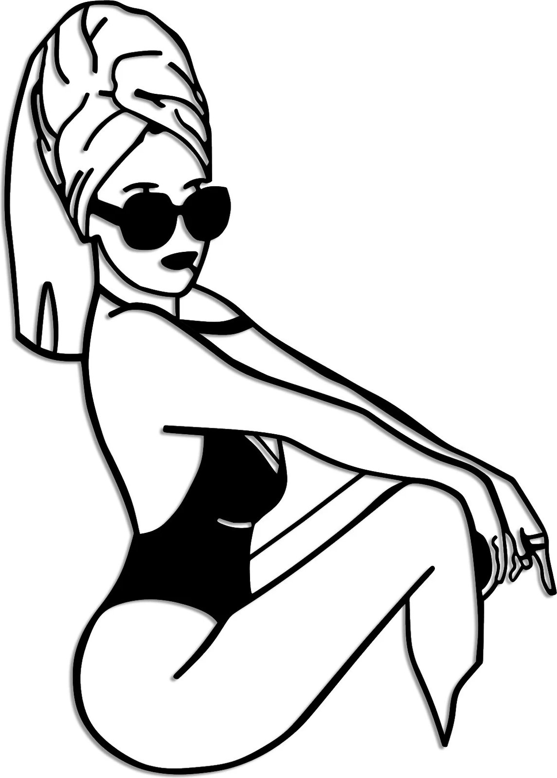 Aksesor dekorativ metalik për mur, Wallity, grua cool