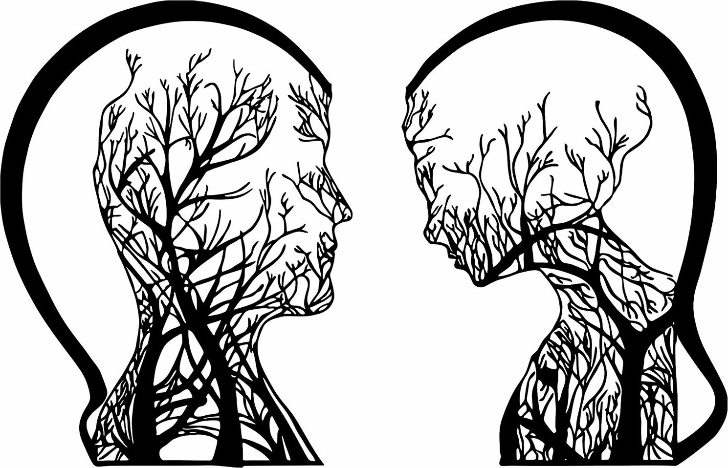 Aksesor dekorativ metalik për mur, dy pjesë, njeri dhe grua, Wallity, ngjyrë e zezë, 52x70cm & 47x70cm