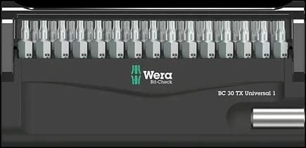 Set bitash Wera 30 copë, Torx Plus, 1/4", me mbajtës magnetik, në kuti, zi/metalik