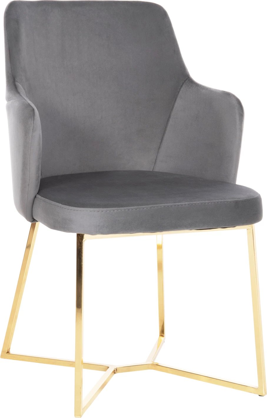 Karrige TRIANA FH9278.11 kadife gri me këmbë metali të arta 54,5x60,5x85,5H cm