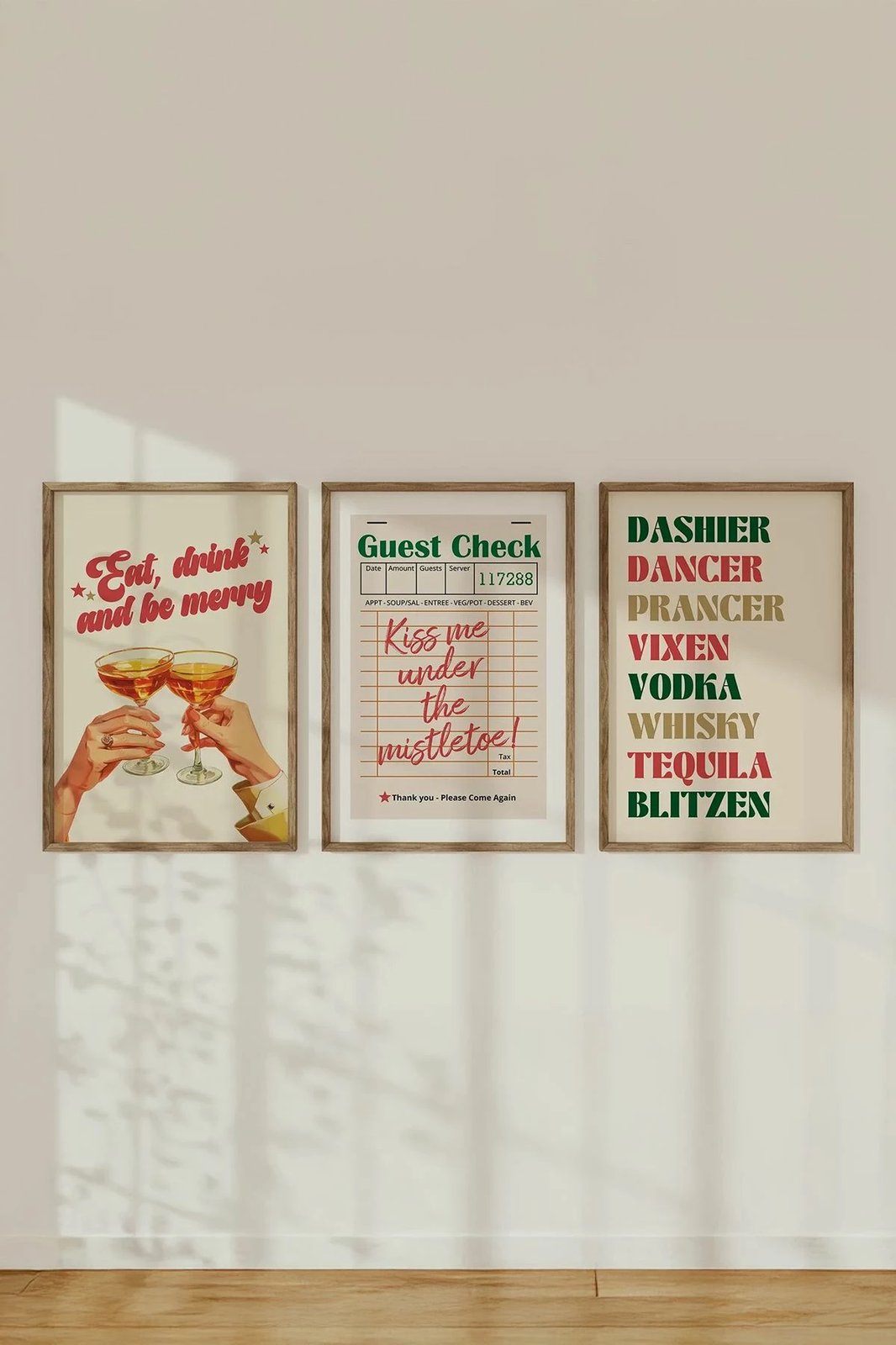 Set pikturash dekorative me kornizë, shumëngjyrëshe, 3 copë, Wallity, Ersy3Ham13