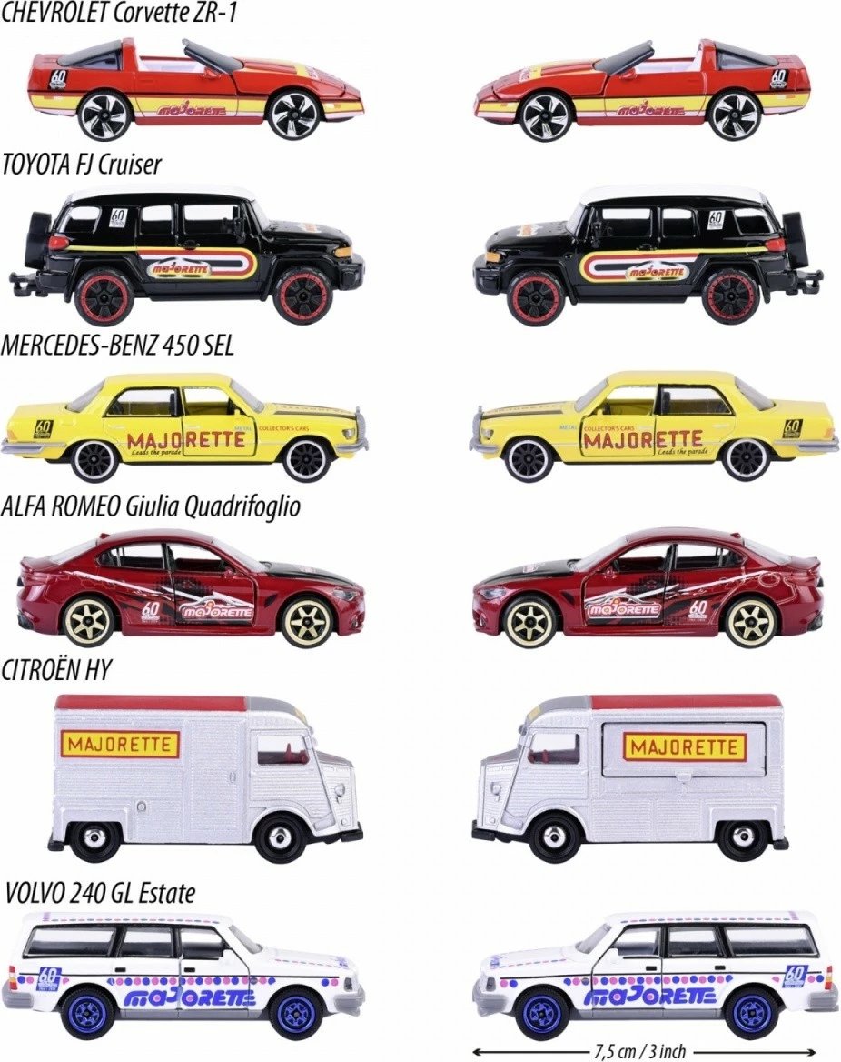 Makina lodër metalike Majorette 60th Anniversary Premium, Simba, 1:64, Mix