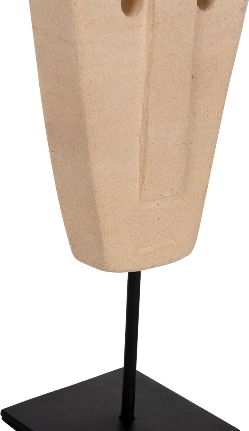 Dekor tavoline fytyrë, gur Paras, qëndrim metalik i zi, FH4312, 9x3x22 cm