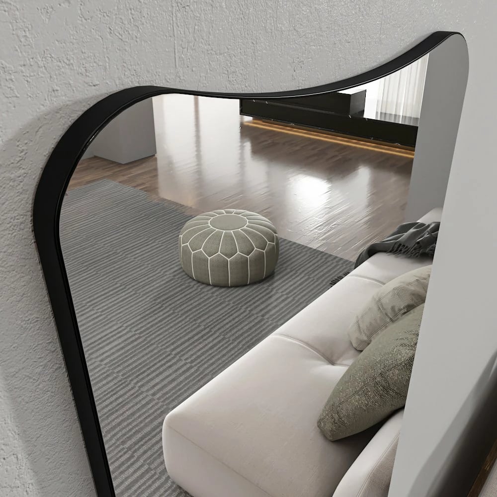 Pasqyrë Hanah Home, Vitros, ngjyrë e zezë, 55x150x2.2cm