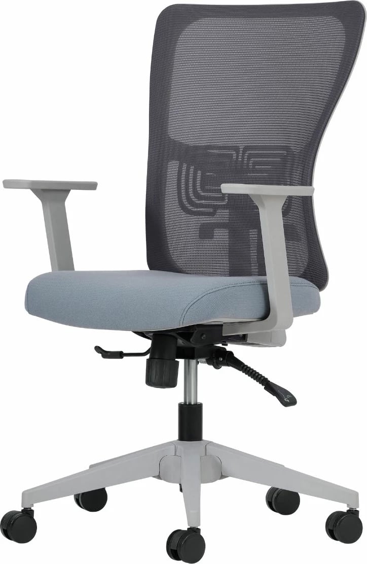 Karrige zyre Skye Decor, mbështetje mesit, 108 cm, ngjyrë gri