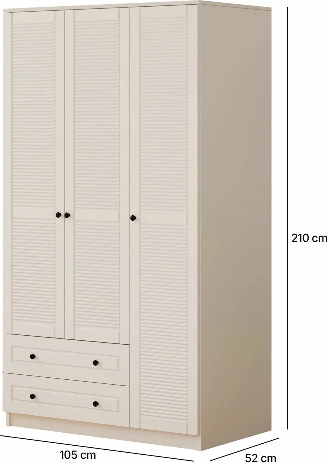 Dollap rrobash Skye Decor, ngjyrë e bardhë mat, Rb-062-01