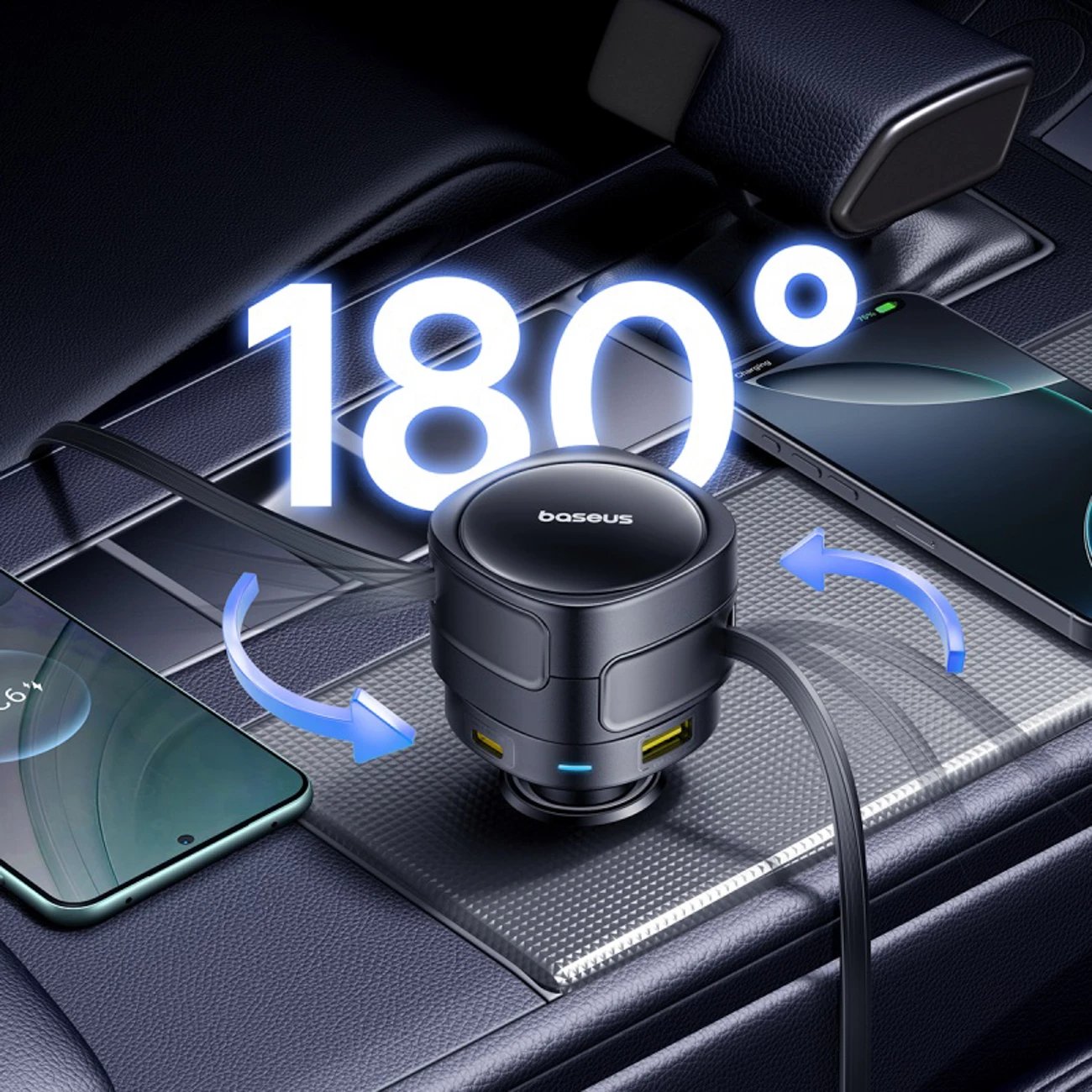 Karikues veture Baseus Enjoyment Max 90W, 2x USB-C + USB-A + kabllo USB-C, i zi