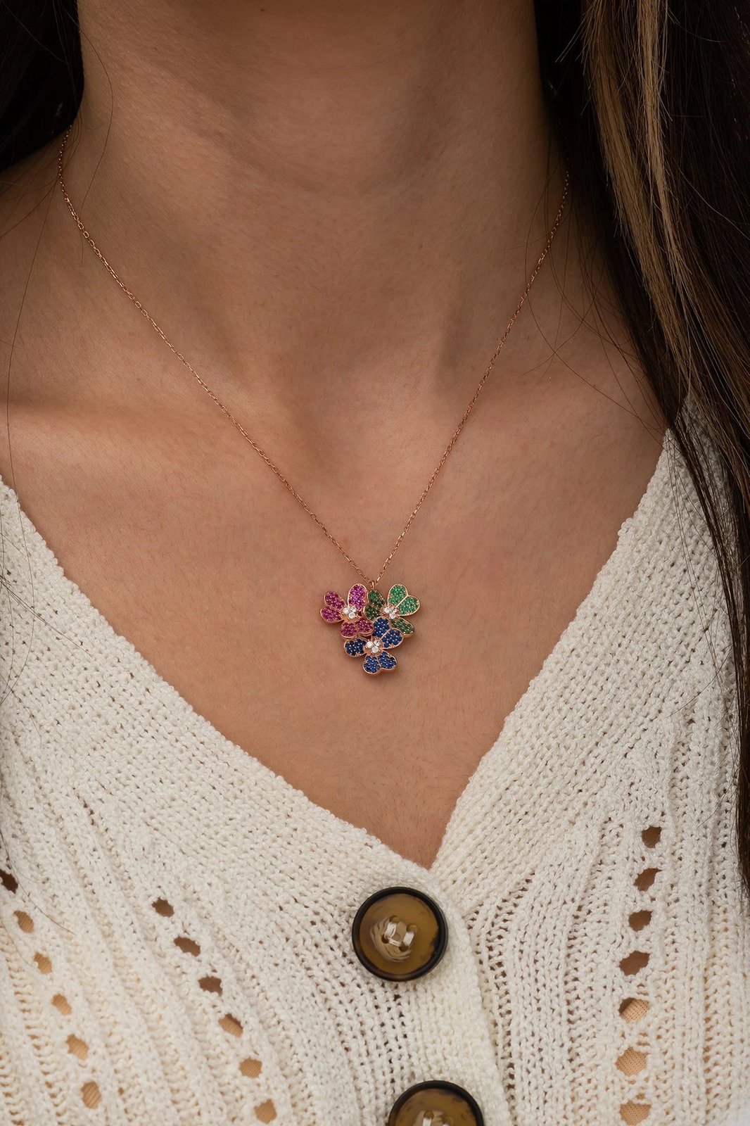 Qafore argjendi Jumeon, shumëngjyrëshe, TRDYL645