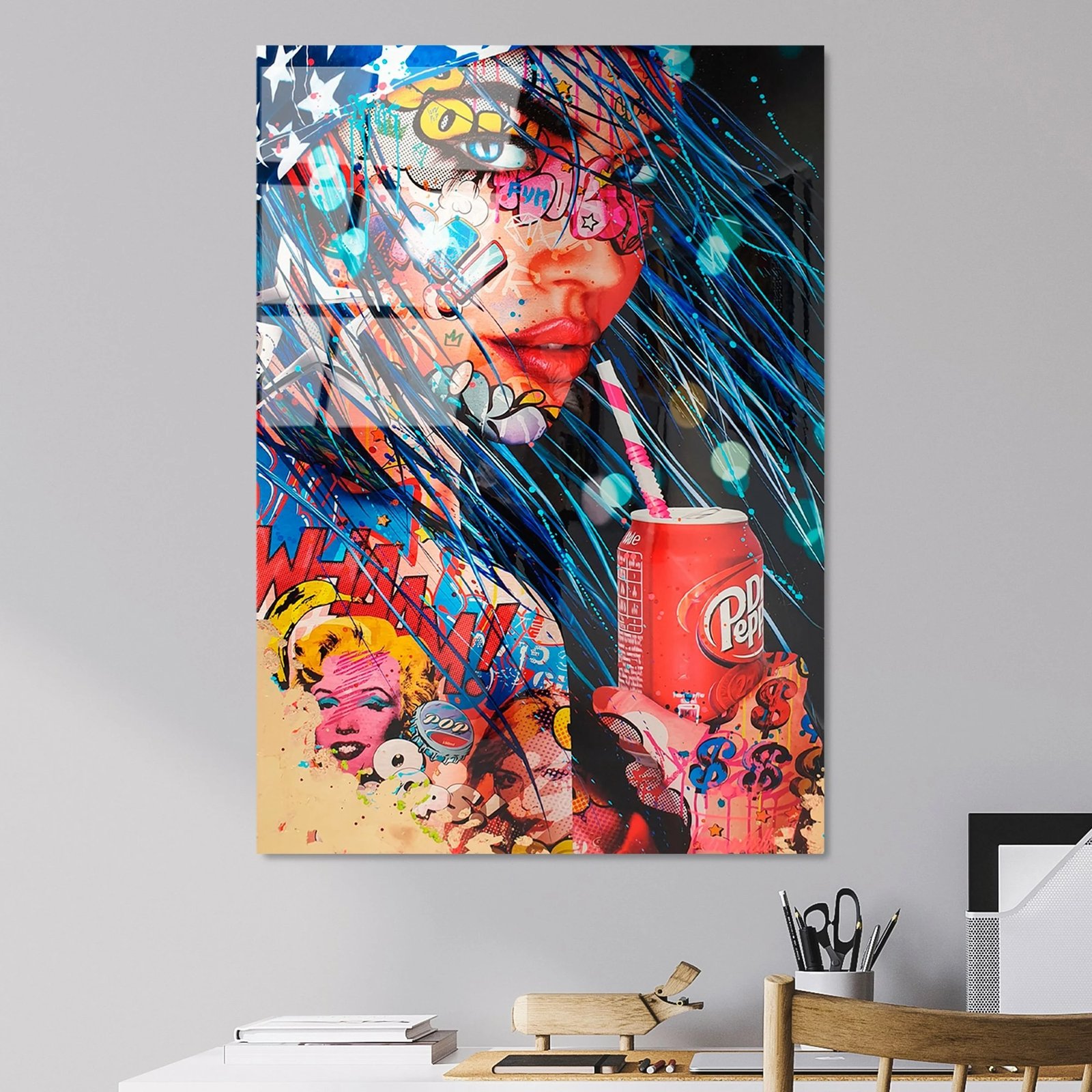 Pikturë dekorative xhami të temperuar, shumëngjyrëshe, UV-725, 70x100cm