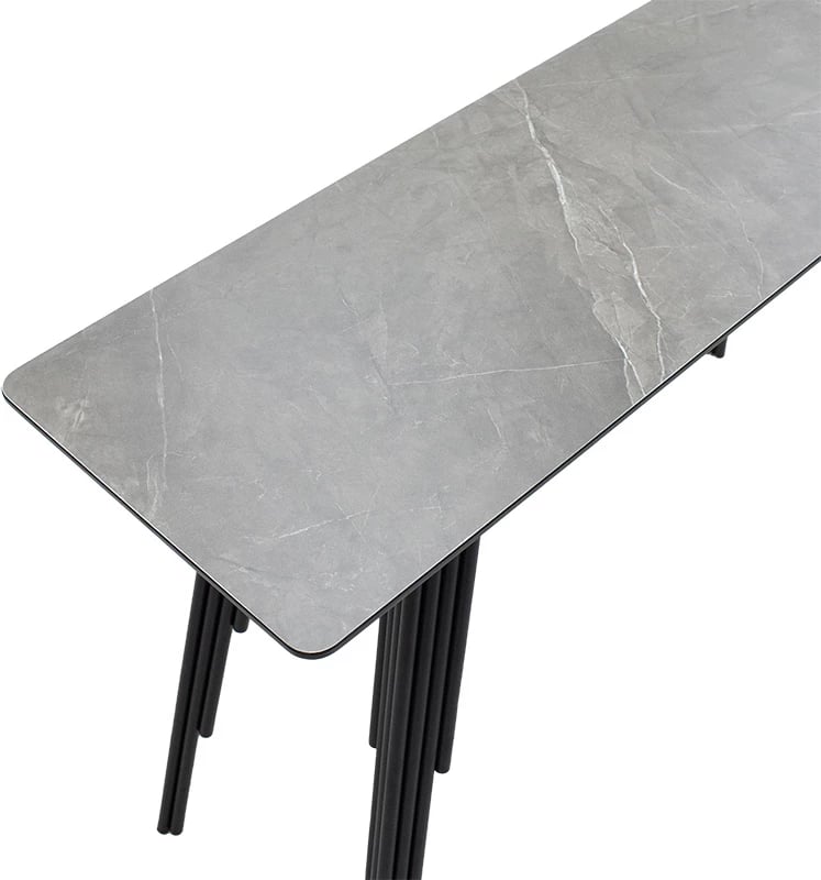 Konsolë Lifo MDF ngjyrë gri e errët çimento e zezë 120x40x75cm