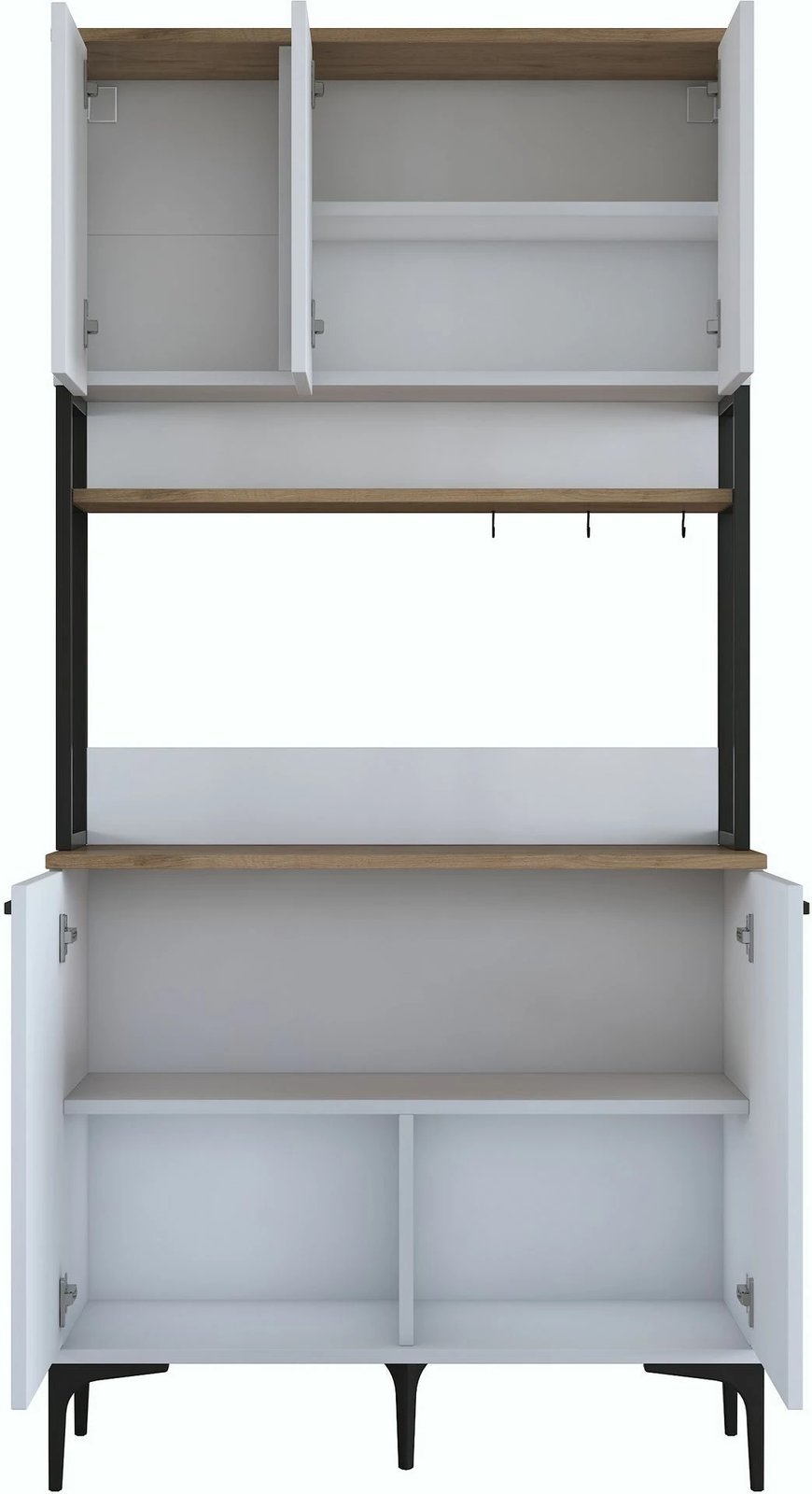 Dollap multifunksional, ngjyrë arre dhe e bardhë, Skye Decor, JE193 - 3799