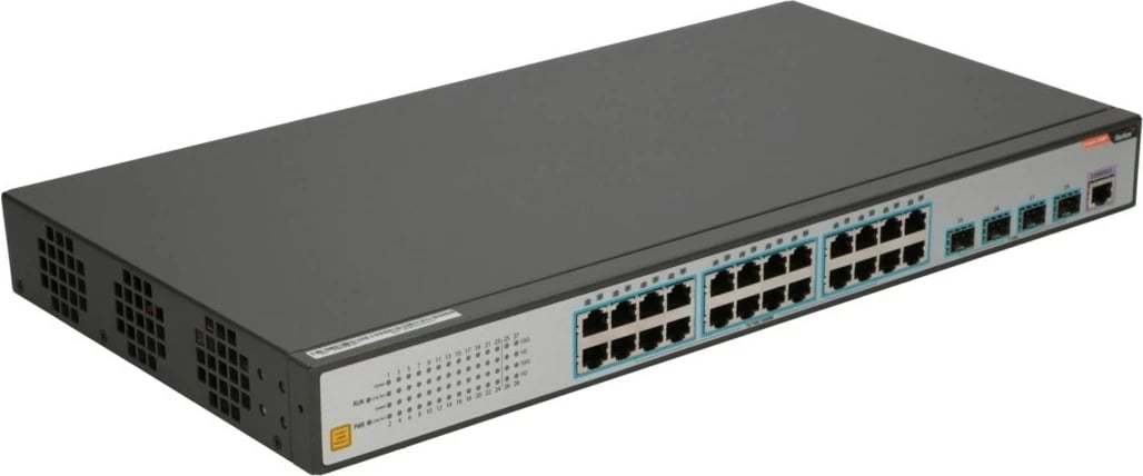 Switch FiberHome S4820-28T-X-AC, i menaxhueshëm, 1U, 28 porte, Gigabit Ethernet, SFP+, Zi/Gri
