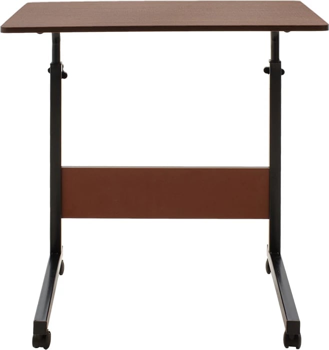 Tavolinë metalike për kompjuter, ngjyrë arre, Piper, 60x40x69-90cm