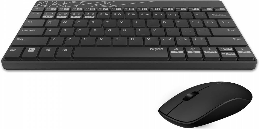 Set tastierë dhe maus RAPOO 8000M, wireless, i zi