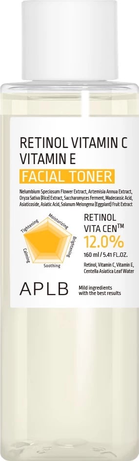 Tonik fytyre për femra APLB Retinol Vitamin C Vitamin E Brightening Face Toner, 160ml