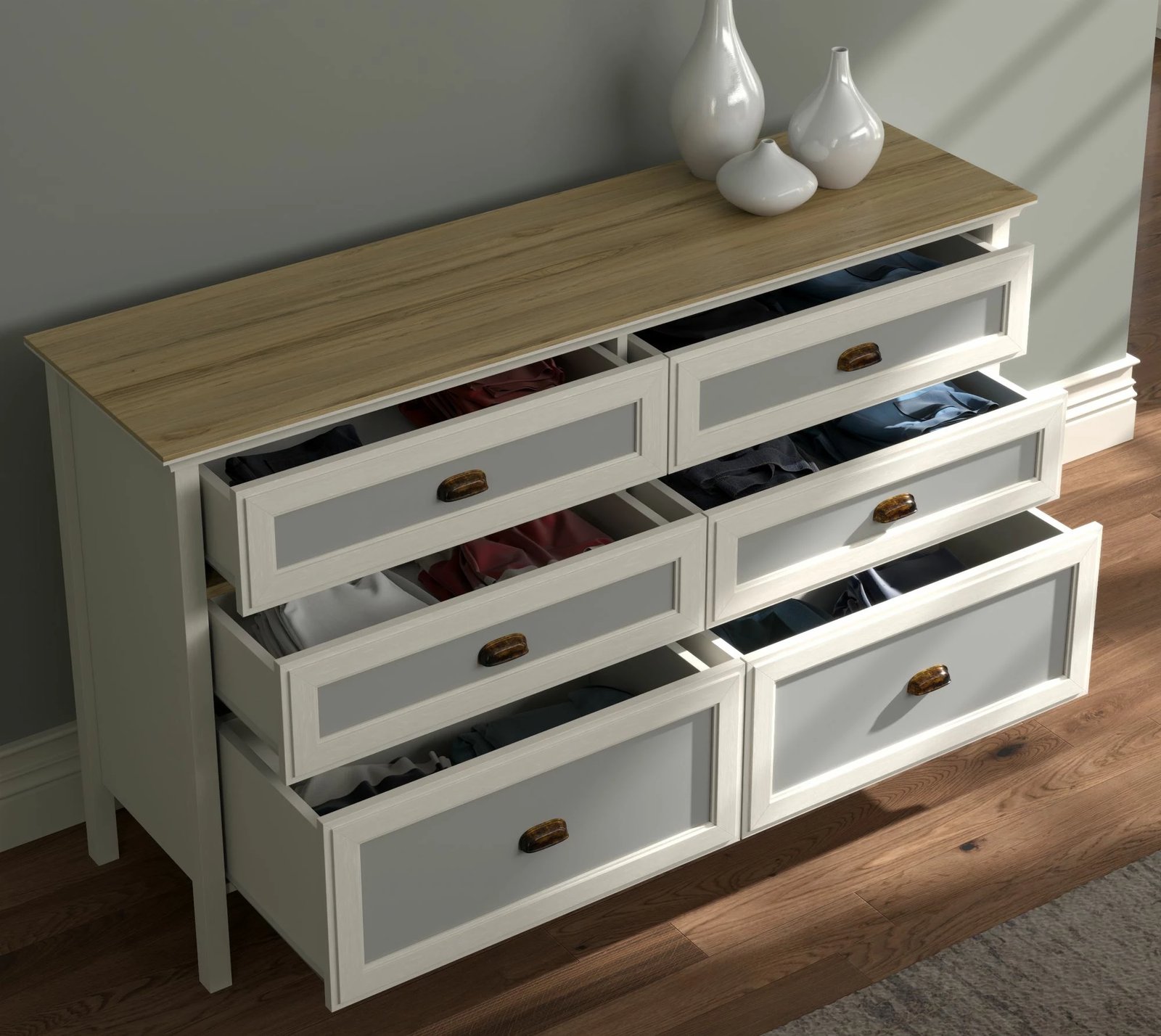 Komodë Skye Decor, FRN-21014, krem, lis, gri