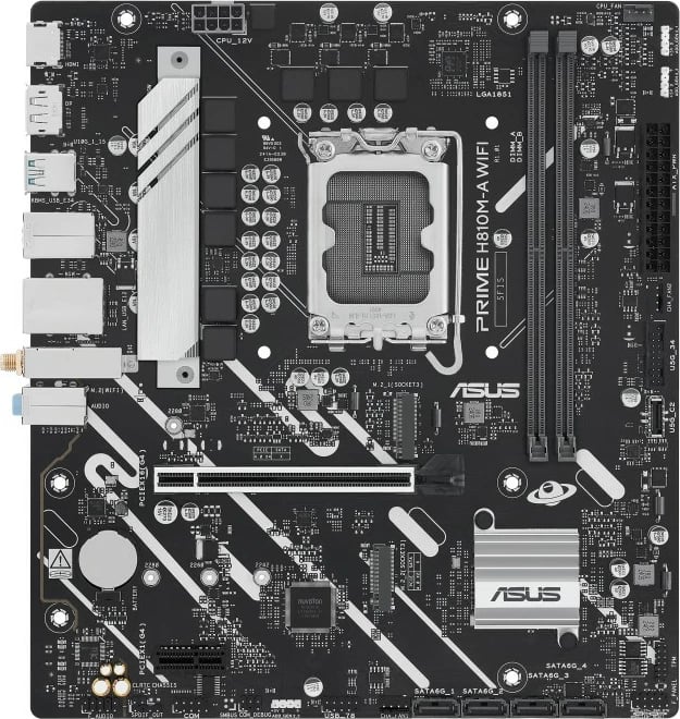 Pllakë amë Asus PRIME H810M-A WIFI, LGA1851, DDR5, micro ATX, e zezë