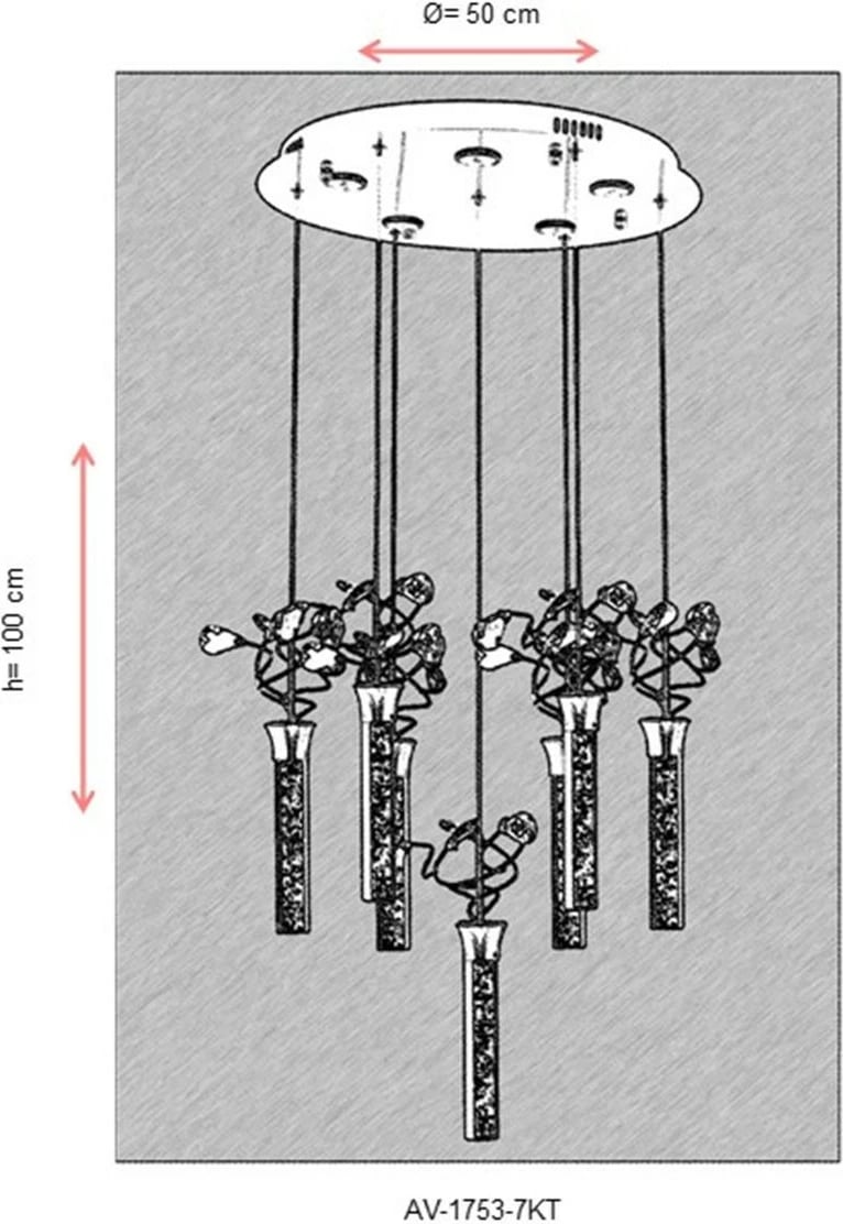 Llambë varëse Opviq, krom, AV-1753-7KT