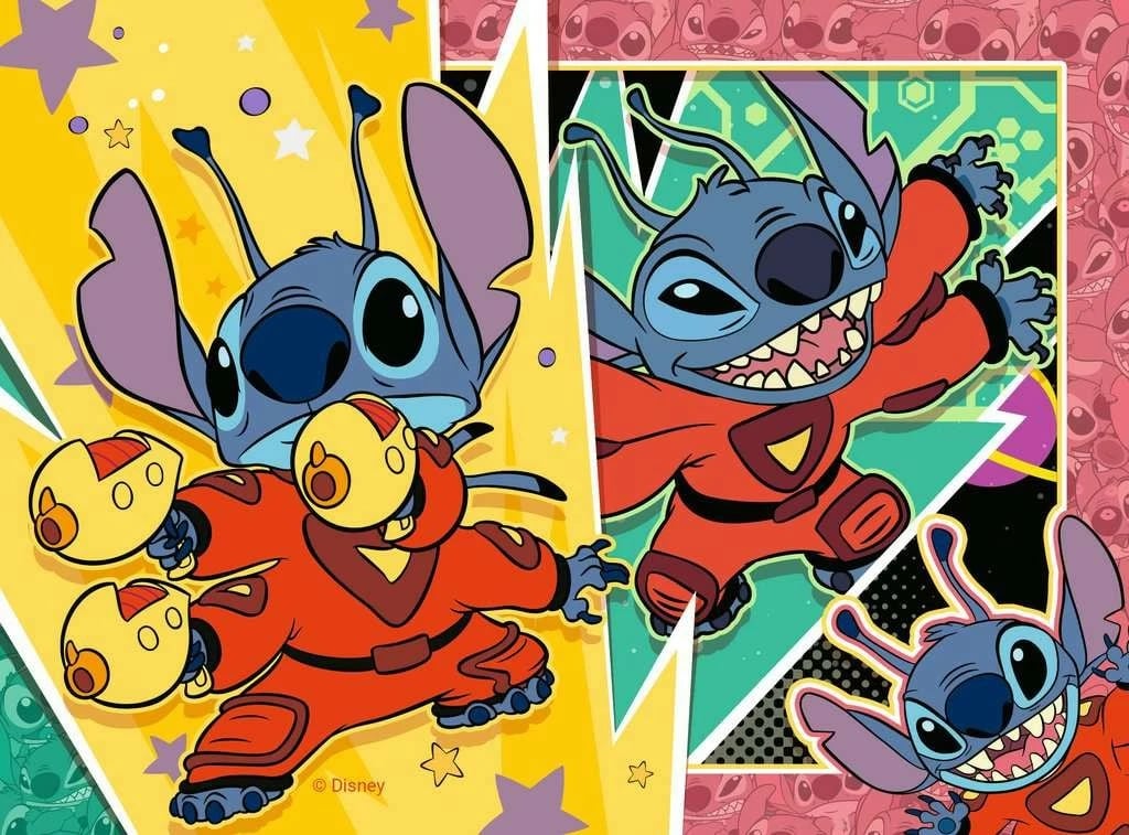 Puzzle 4n1 Ravensburger Disney Stitch për fëmijë, 72 pjesë, Karton