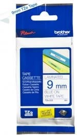 Kasetë shiriti etiketash Brother TZe-223 9 mm e laminuar, P-touch, blu mbi të bardhë
