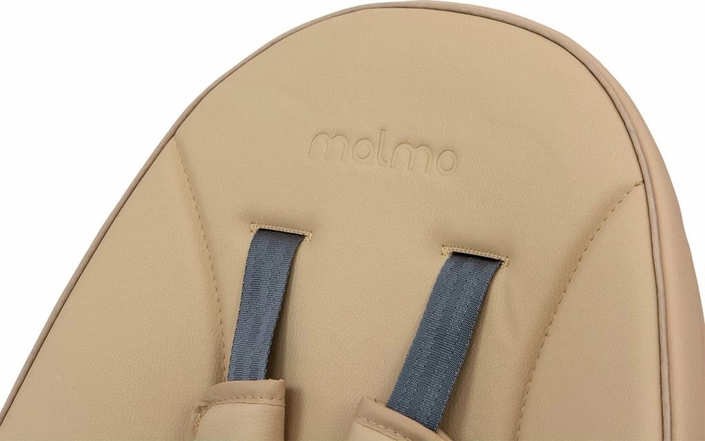 Karrige e lartë 2-në-1 për fëmijë, Milly Mally Malmo, dru fagu, tabaka e heqshme, rrip sigurie 5-pikësh, eko-lëkurë, deri 6 vjet, bezhë, set karrige e ulët + tavolinë